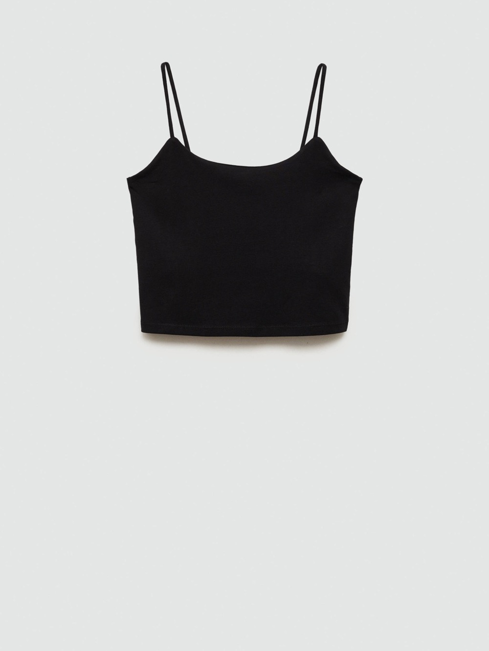 Mango Black Cropped Spaghetti-Strap Camisole
